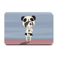 Kawaii Panda Girl Small Doormat  by Valentinaart