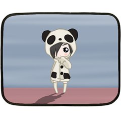 Kawaii Panda Girl Double Sided Fleece Blanket (mini)  by Valentinaart