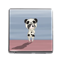 Kawaii Panda Girl Memory Card Reader (square) by Valentinaart