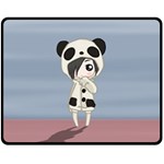 Kawaii Panda Girl Fleece Blanket (Medium)  60 x50  Blanket Front