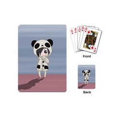 Kawaii Panda Girl Playing Cards (mini)  by Valentinaart