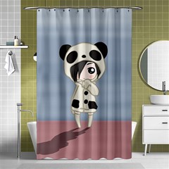 Kawaii Panda Girl Shower Curtain 48  X 72  (small)  by Valentinaart