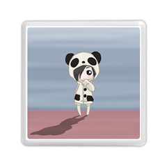 Kawaii Panda Girl Memory Card Reader (square)  by Valentinaart