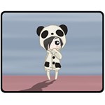 Kawaii Panda Girl Double Sided Fleece Blanket (Medium)  58.8 x47.4  Blanket Front