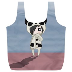 Kawaii Panda Girl Full Print Recycle Bags (l) 