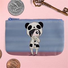 Kawaii Panda Girl Large Coin Purse by Valentinaart