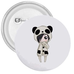 Kawaii Panda Girl 3  Buttons