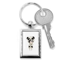 Kawaii Panda Girl Key Chains (rectangle)  by Valentinaart