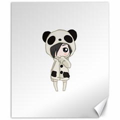 Kawaii Panda Girl Canvas 8  X 10  by Valentinaart