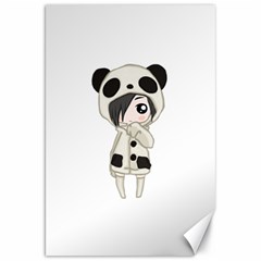 Kawaii Panda Girl Canvas 20  X 30   by Valentinaart