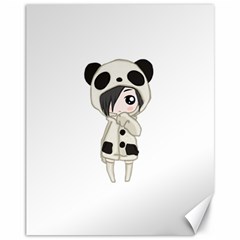 Kawaii Panda Girl Canvas 11  X 14   by Valentinaart