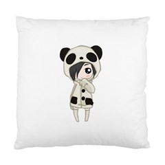 Kawaii Panda Girl Standard Cushion Case (two Sides) by Valentinaart