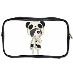 Kawaii Panda Girl Toiletries Bags by Valentinaart