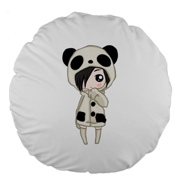 Kawaii Panda Girl Large 18  Premium Round Cushions