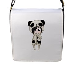 Kawaii Panda Girl Flap Messenger Bag (l) 