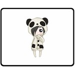 Kawaii Panda Girl Double Sided Fleece Blanket (Medium)  58.8 x47.4  Blanket Front