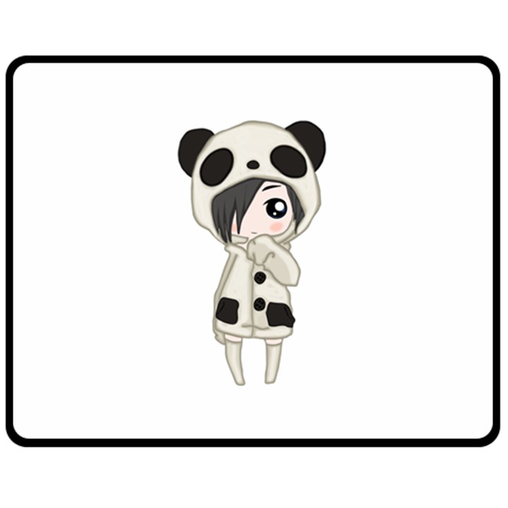 Kawaii Panda Girl Double Sided Fleece Blanket (Medium) 