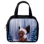 Christmas, Cute Little Piglet With Christmas Hat Classic Handbags (2 Sides) Back