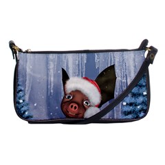 Christmas, Cute Little Piglet With Christmas Hat Shoulder Clutch Bags by FantasyWorld7