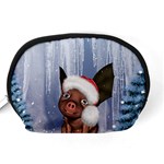 Christmas, Cute Little Piglet With Christmas Hat Accessory Pouches (Medium)  Back