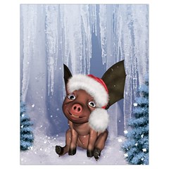 Christmas, Cute Little Piglet With Christmas Hat Drawstring Bag (small) by FantasyWorld7