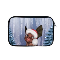 Christmas, Cute Little Piglet With Christmas Hat Apple Macbook Pro 13  Zipper Case by FantasyWorld7