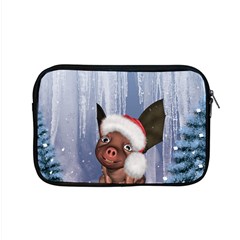 Christmas, Cute Little Piglet With Christmas Hat Apple Macbook Pro 15  Zipper Case by FantasyWorld7