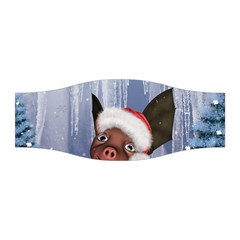 Christmas, Cute Little Piglet With Christmas Hat Stretchable Headband by FantasyWorld7