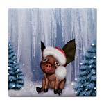 Christmas, Cute Little Piglet With Christmas Hat Tile Coasters Front