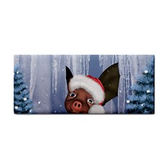 Christmas, Cute Little Piglet With Christmas Hat Hand Towel by FantasyWorld7