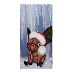 Christmas, Cute Little Piglet With Christmas Hat Shower Curtain 36  X 72  (stall)  by FantasyWorld7