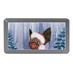 Christmas, Cute Little Piglet With Christmas Hat Memory Card Reader (mini) by FantasyWorld7