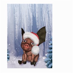 Christmas, Cute Little Piglet With Christmas Hat Large Garden Flag (two Sides) by FantasyWorld7