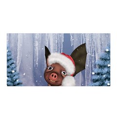 Christmas, Cute Little Piglet With Christmas Hat Satin Wrap