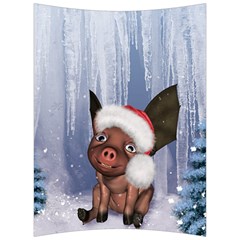 Christmas, Cute Little Piglet With Christmas Hat Back Support Cushion