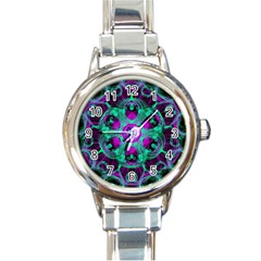 Pattern Round Italian Charm Watch by gasi