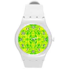 Pattern Round Plastic Sport Watch (m) by gasi