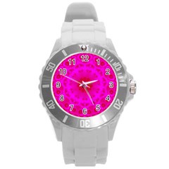 Pattern Round Plastic Sport Watch (l) by gasi