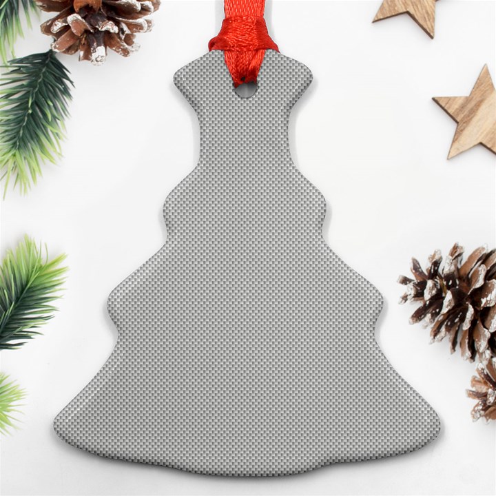 Grey and White simulated Carbon Fiber Christmas Tree Ornament (Two Sides)