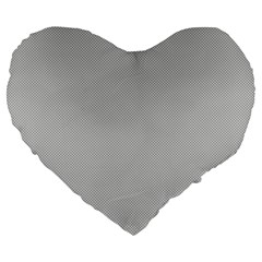 Grey And White Simulated Carbon Fiber Large 19  Premium Flano Heart Shape Cushions by PodArtist