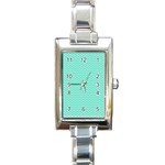 Tiffany Aqua Blue with White Lipstick Kisses Rectangle Italian Charm Watch Front