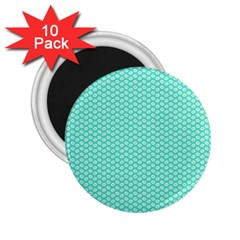 Tiffany Aqua Blue With White Lipstick Kisses 2 25  Magnets (10 Pack)  by PodArtist