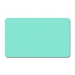 Tiffany Aqua Blue With White Lipstick Kisses Magnet (rectangular) by PodArtist