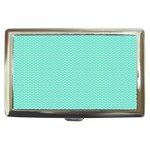 Tiffany Aqua Blue with White Lipstick Kisses Cigarette Money Cases Front