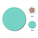 Tiffany Aqua Blue with White Lipstick Kisses Playing Cards (Round)  Front