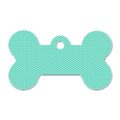 Tiffany Aqua Blue With White Lipstick Kisses Dog Tag Bone (one Side) by PodArtist