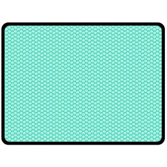 Tiffany Aqua Blue With White Lipstick Kisses Fleece Blanket (large)  by PodArtist