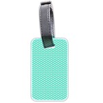 Tiffany Aqua Blue with White Lipstick Kisses Luggage Tags (Two Sides) Back