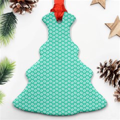 Tiffany Aqua Blue With White Lipstick Kisses Christmas Tree Ornament (two Sides) by PodArtist