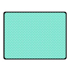 Tiffany Aqua Blue With White Lipstick Kisses Double Sided Fleece Blanket (small)  by PodArtist